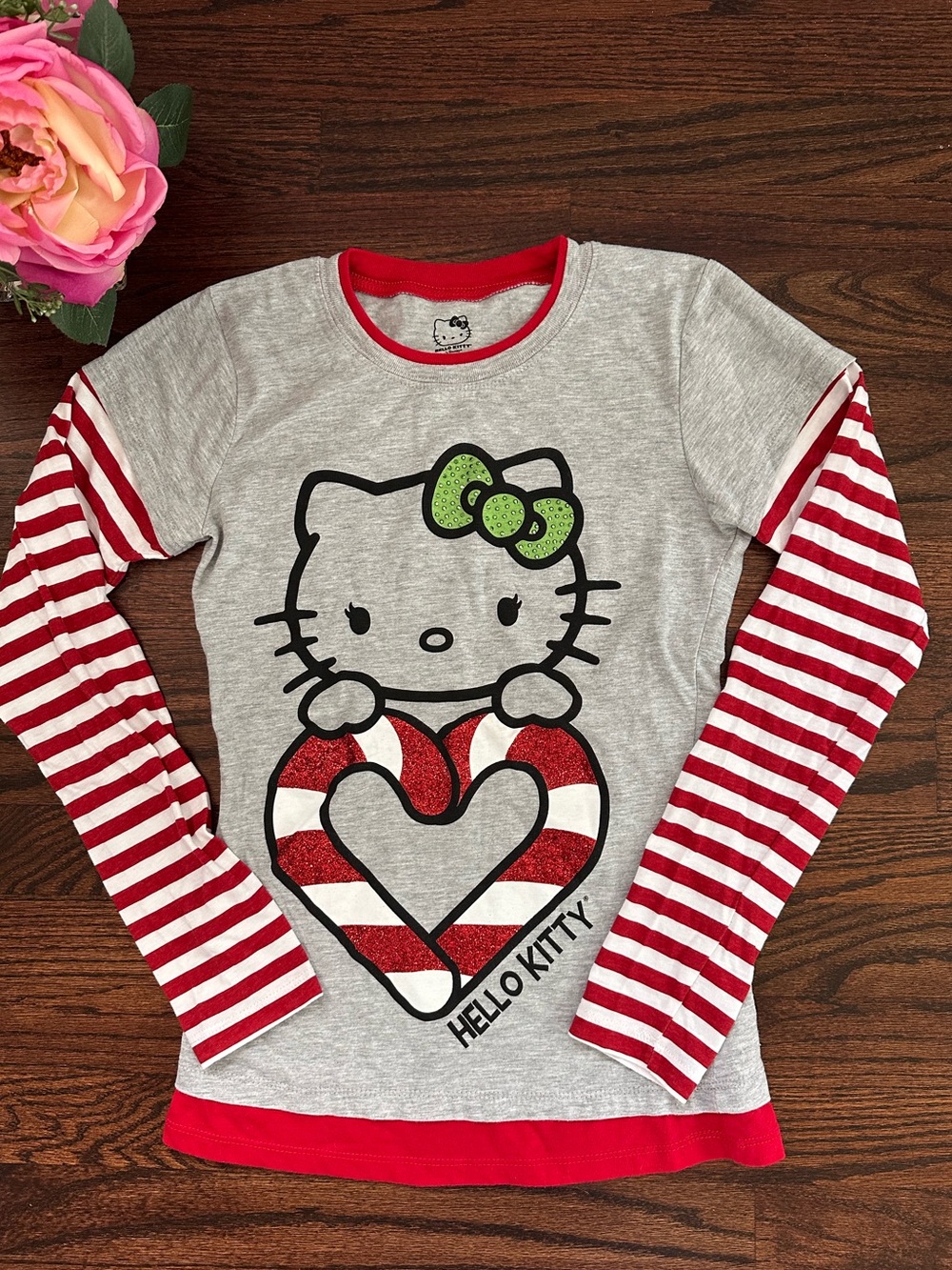 Hello Kitty striped Christmas tee, size S